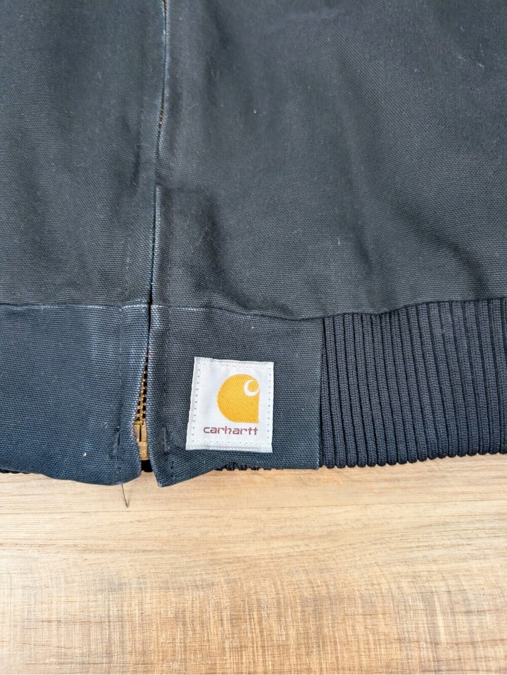 VTG Carhartt J13 BLK  Santa Fe Jacket L Black Red Quilted Liner July 2002 - Picture 2 of 9